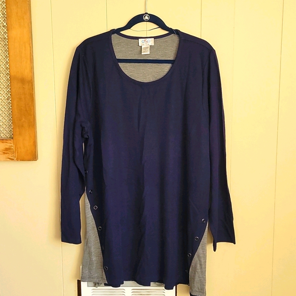 Navy and gray tunic